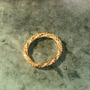 Swarovski Crossed Gold Crystal Tennis Bracelet